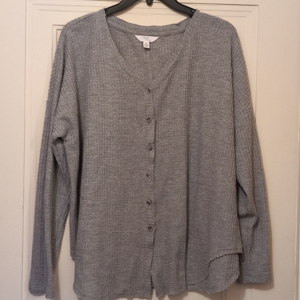 Women's long sleeve waffle shirt